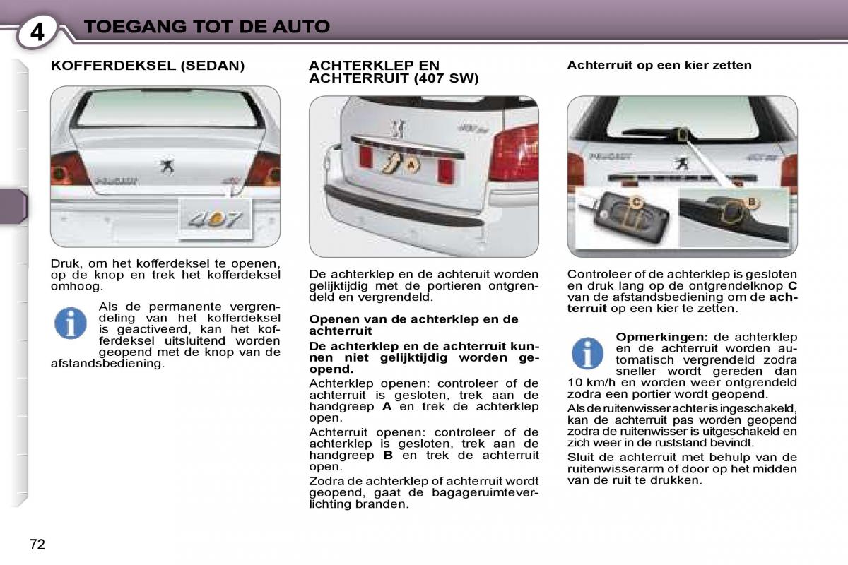 Peugeot 407 handleiding / page 76