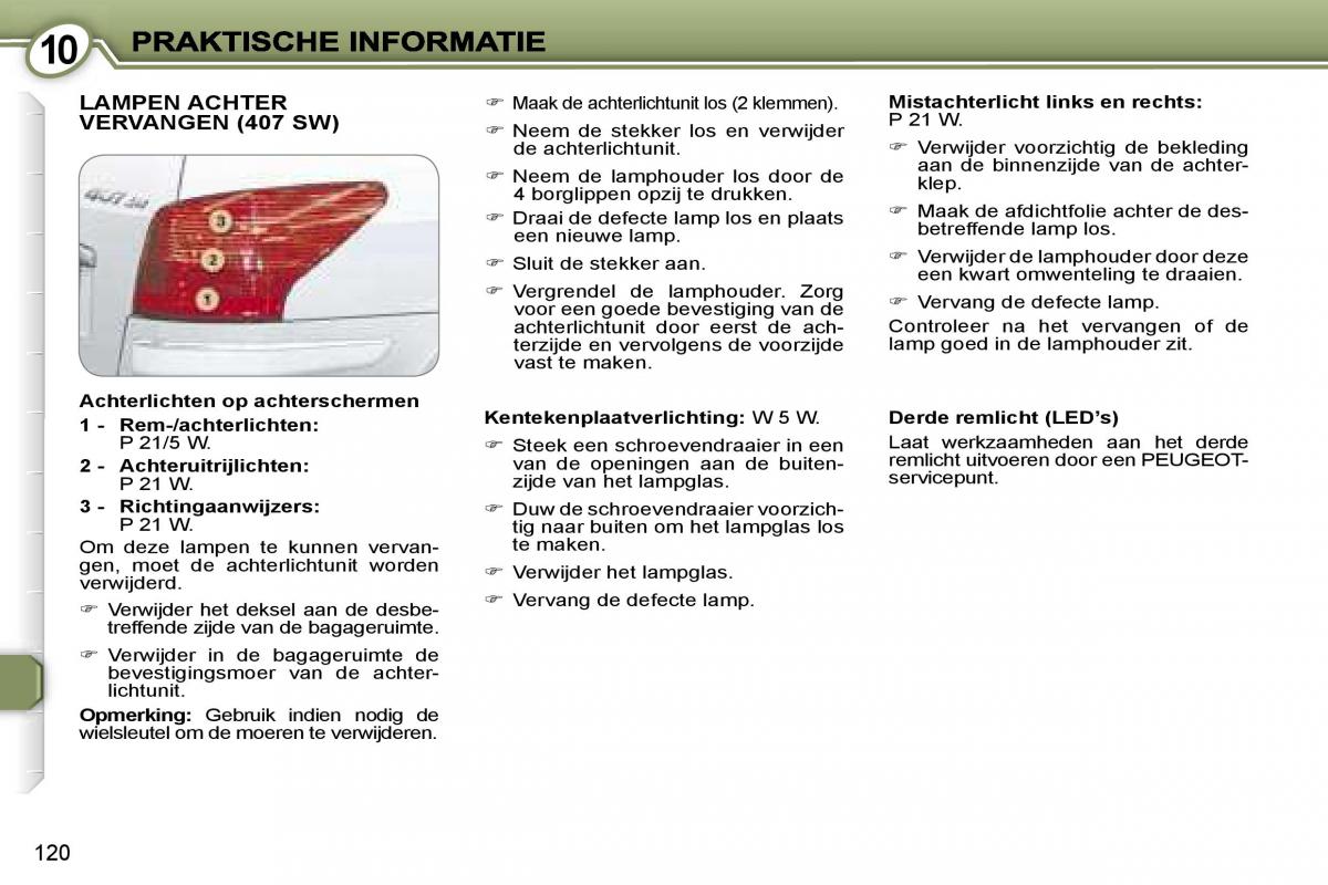 Peugeot 407 handleiding / page 134