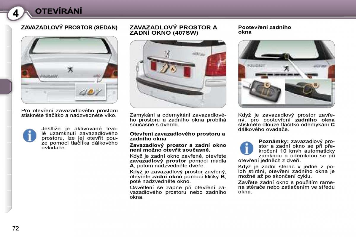 Peugeot 407 navod k obsludze / page 75