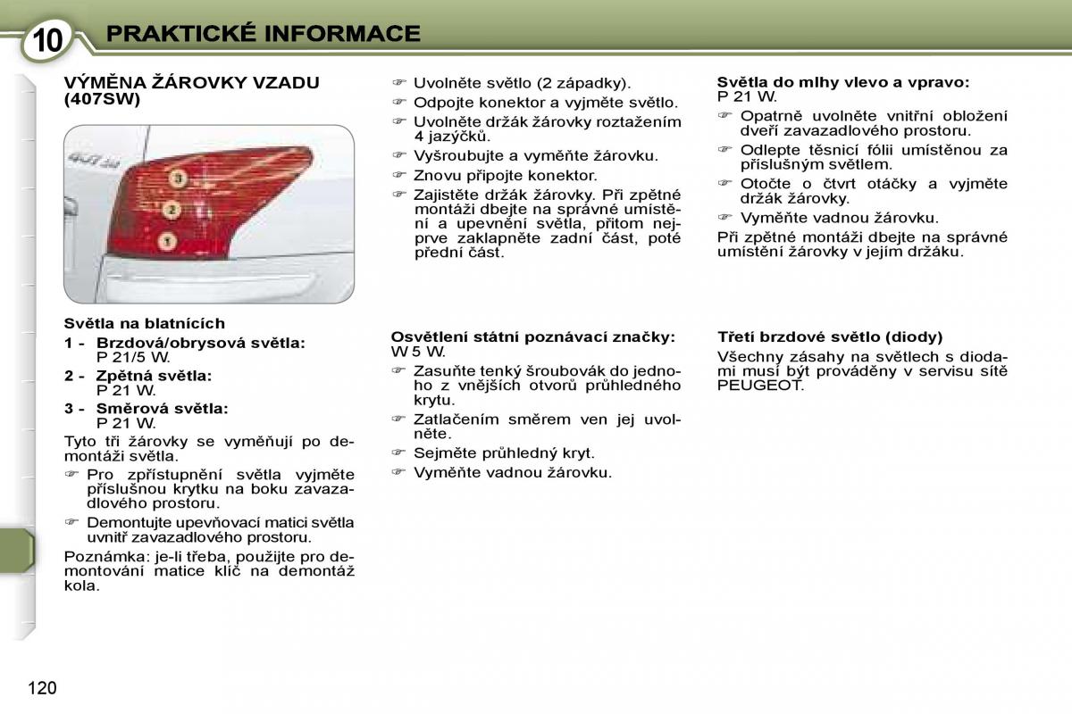 Peugeot 407 navod k obsludze / page 134