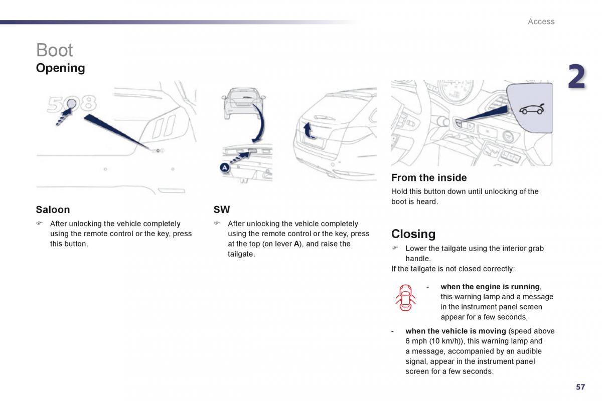 Peugeot 508 owners manual / page 59