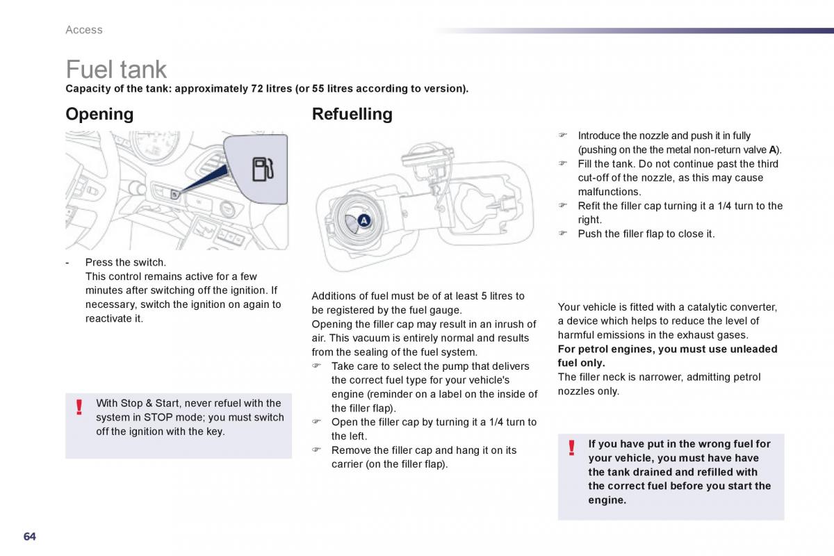 Peugeot 508 owners manual / page 66