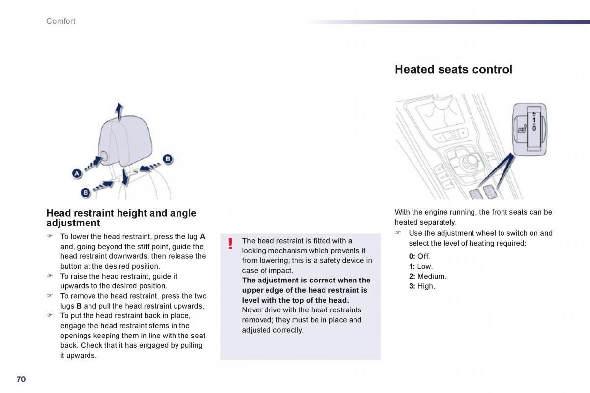 Peugeot 508 owners manual / page 72