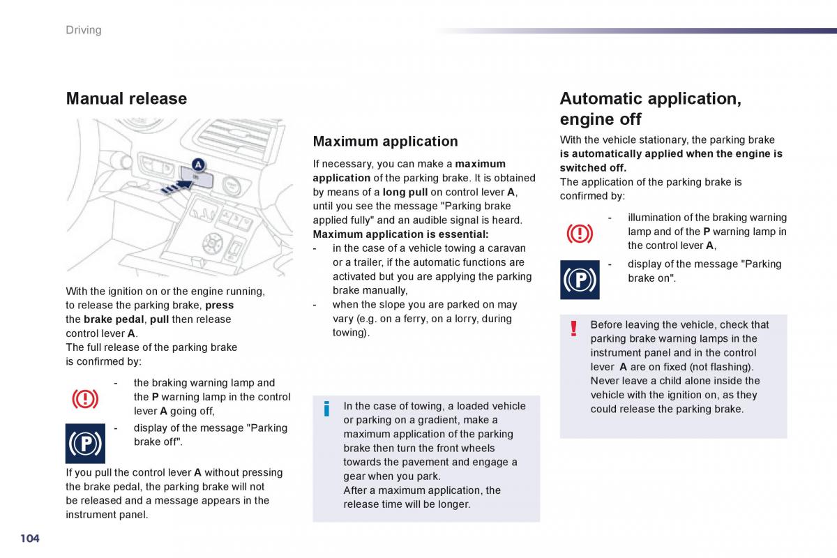 Peugeot 508 owners manual / page 106