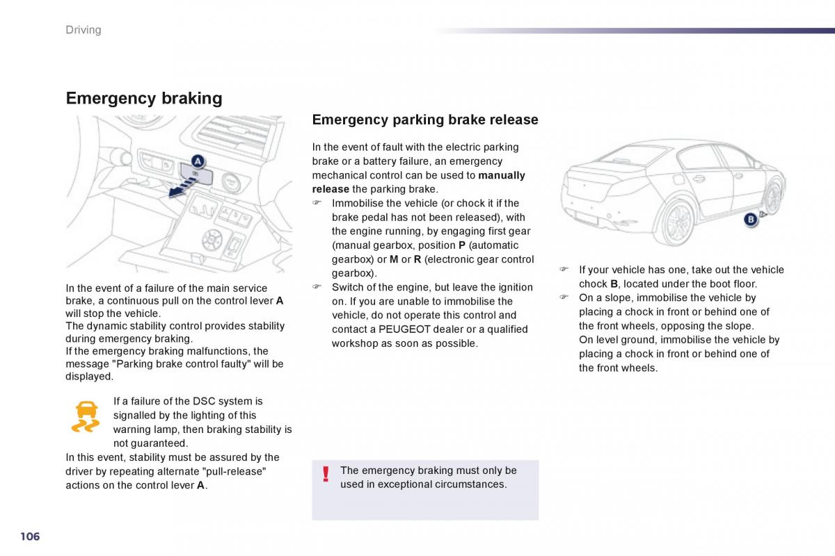 Peugeot 508 owners manual / page 108