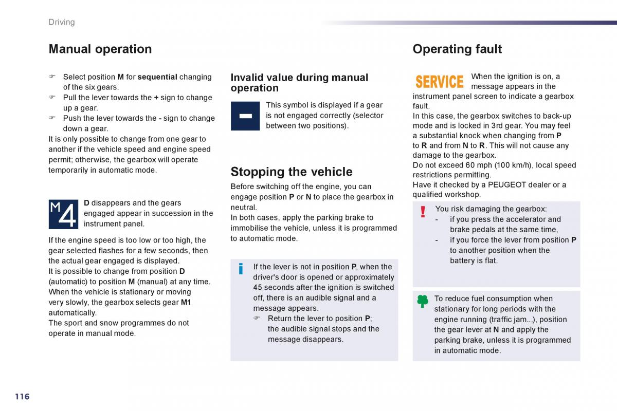 Peugeot 508 owners manual / page 118