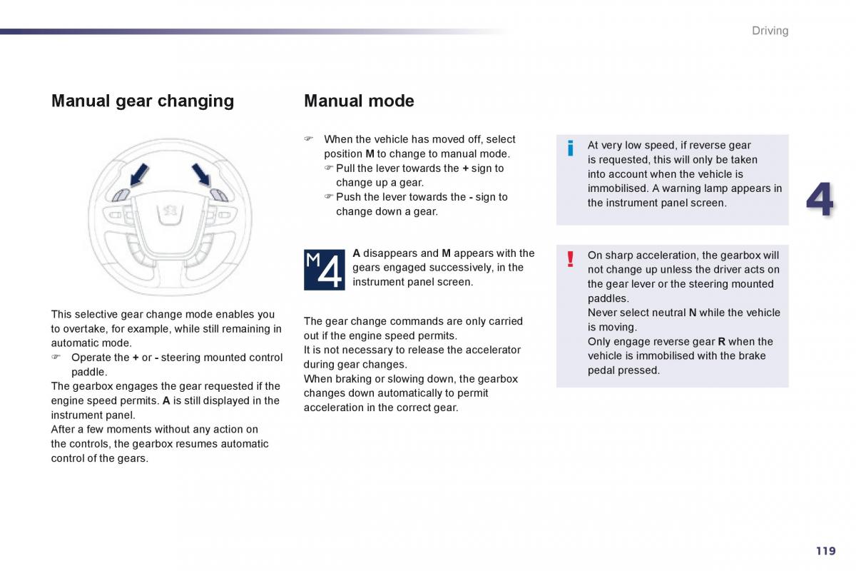 Peugeot 508 owners manual / page 121