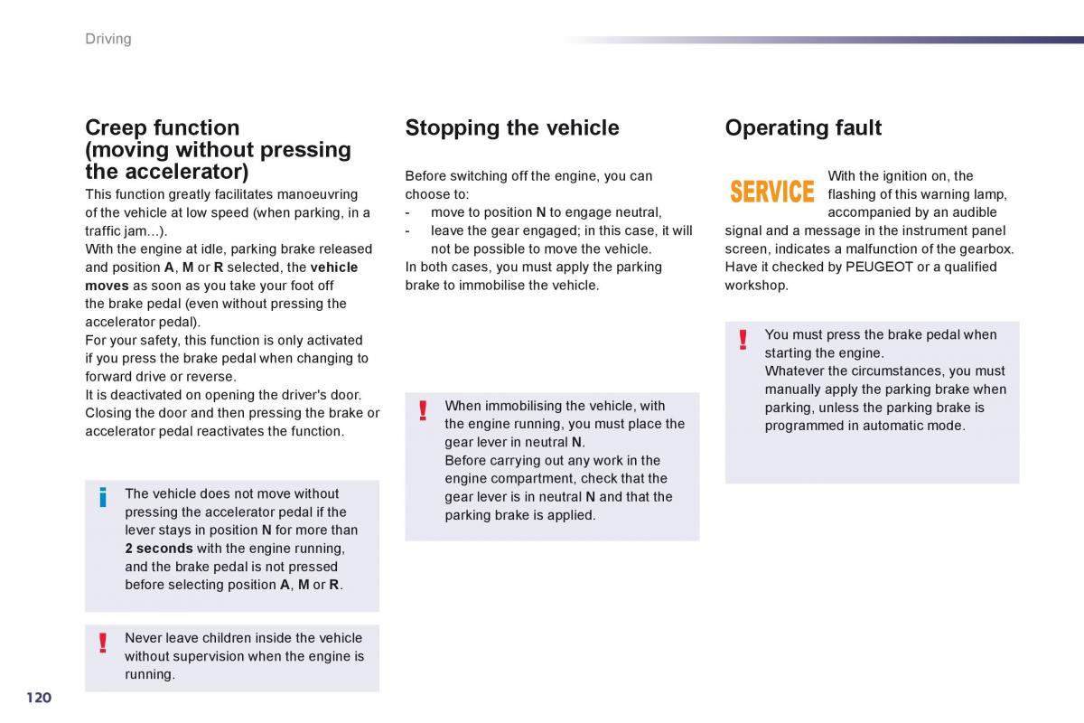 Peugeot 508 owners manual / page 122