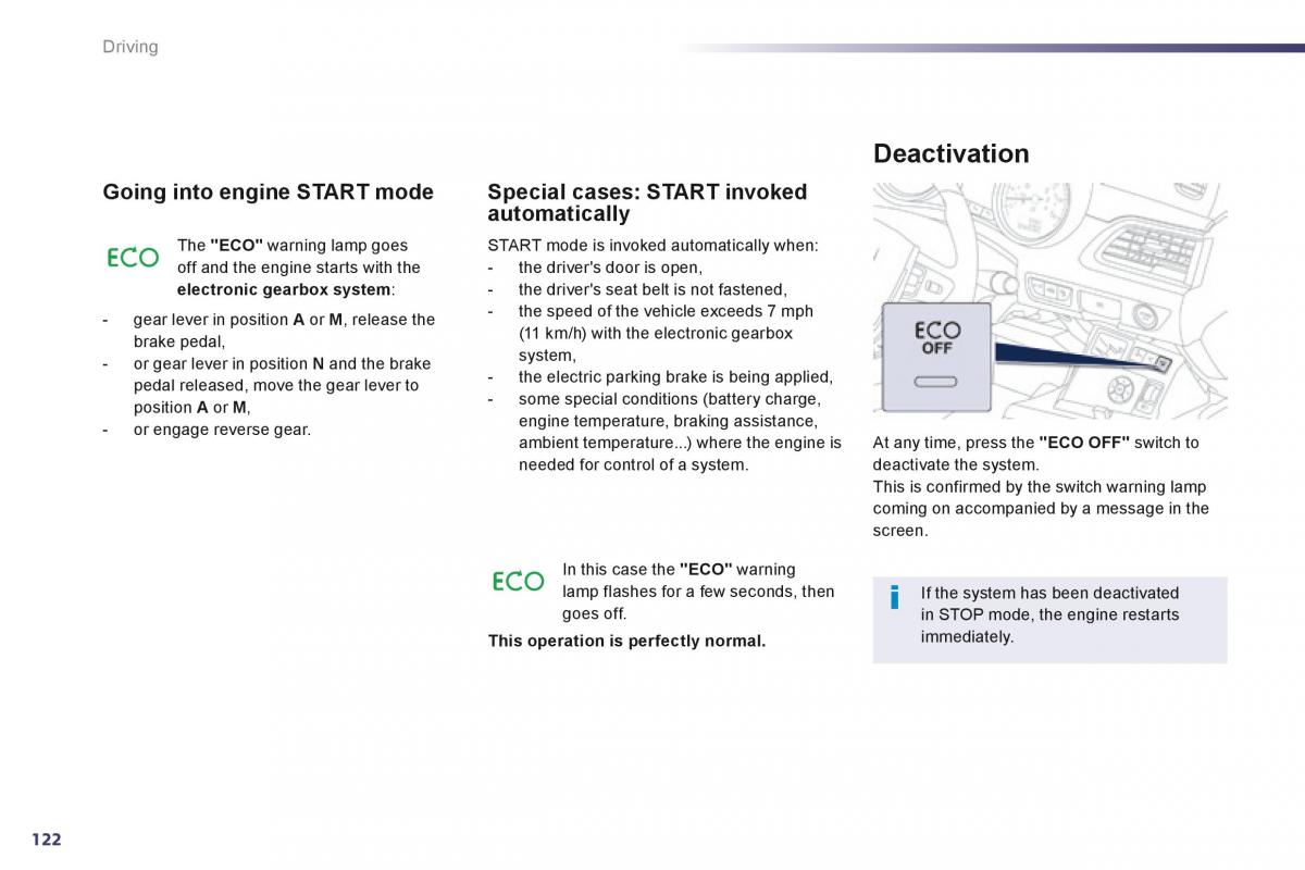 Peugeot 508 owners manual / page 124