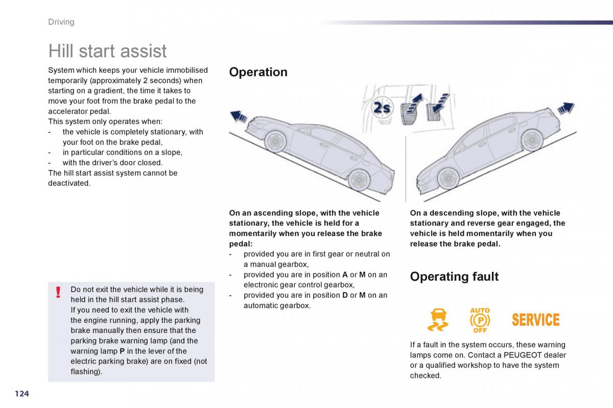 Peugeot 508 owners manual / page 126