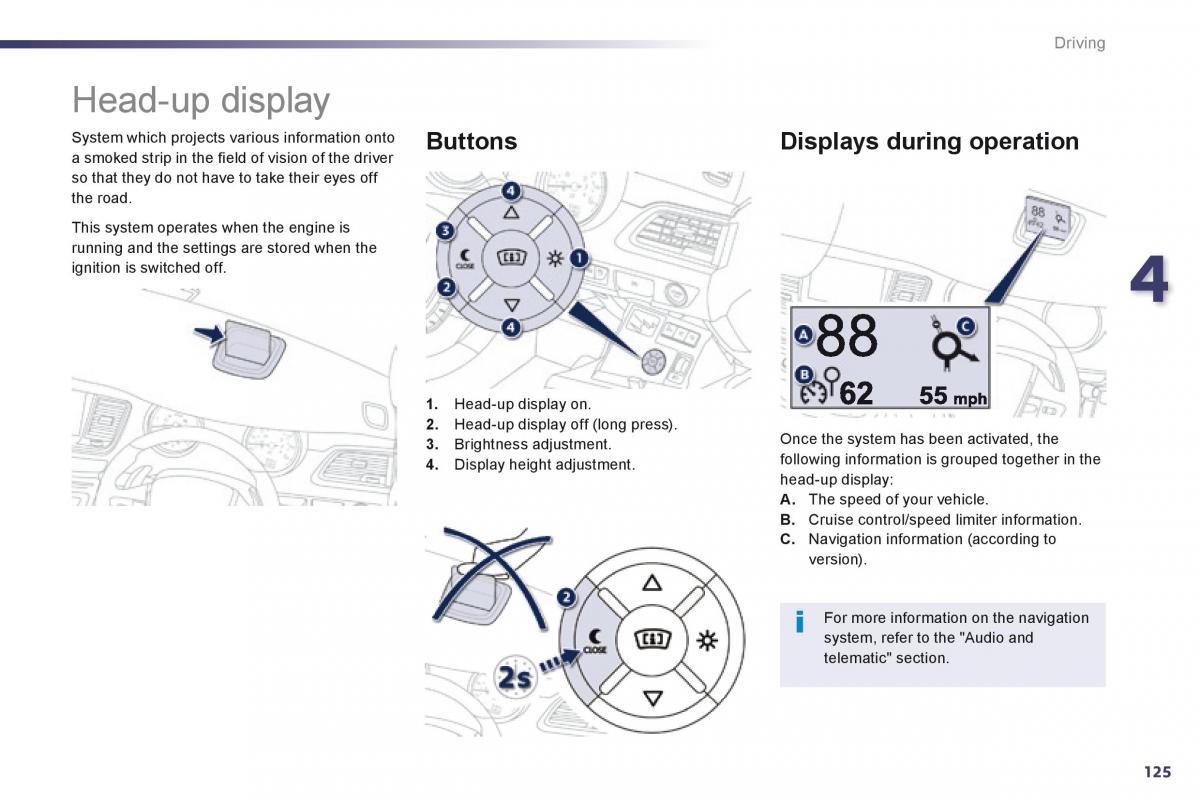 Peugeot 508 owners manual / page 127