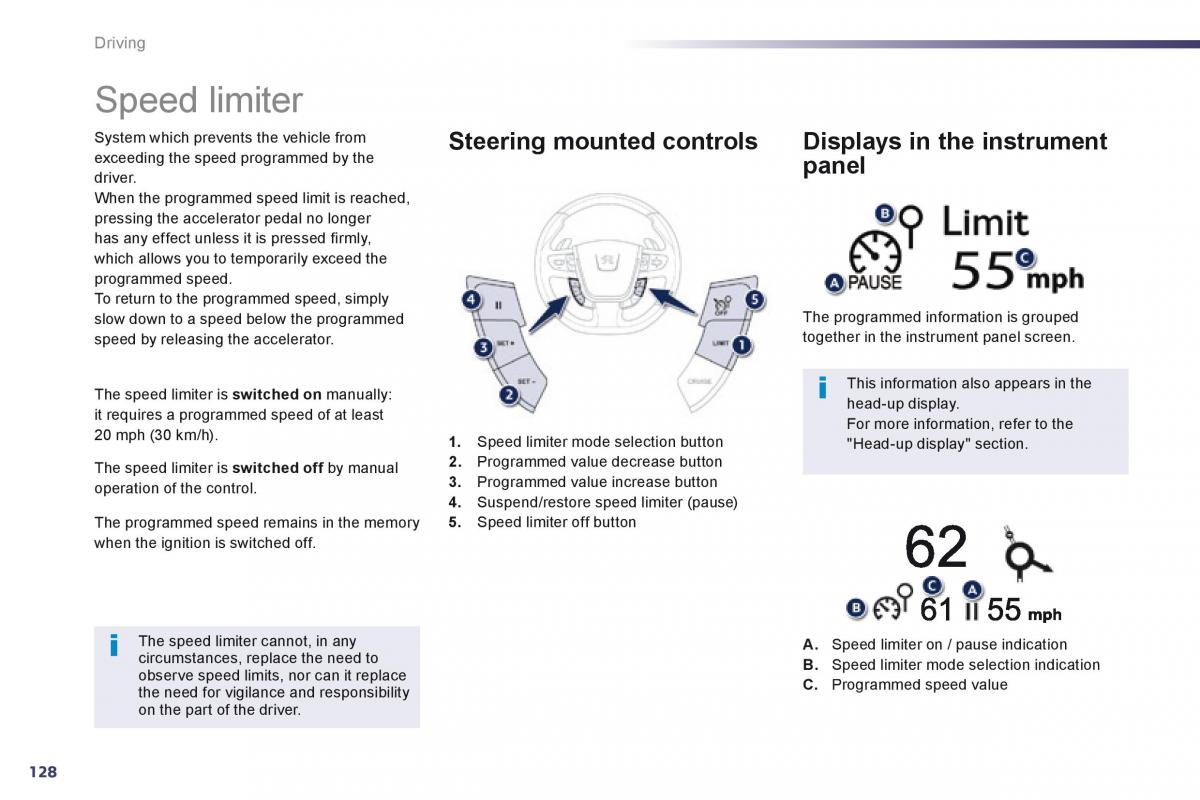 Peugeot 508 owners manual / page 130