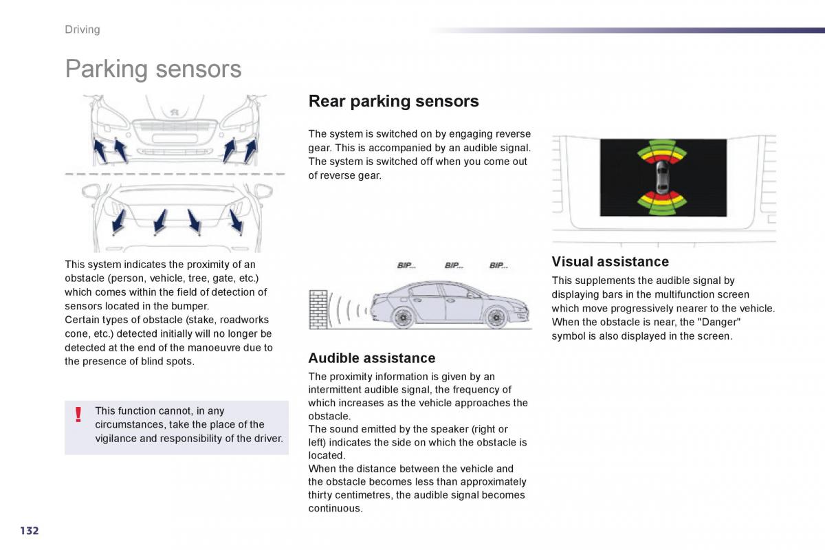 Peugeot 508 owners manual / page 134