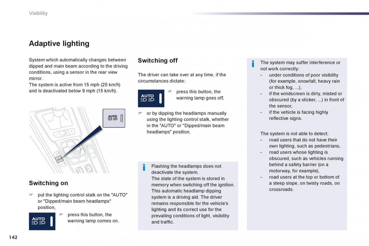 Peugeot 508 owners manual / page 144