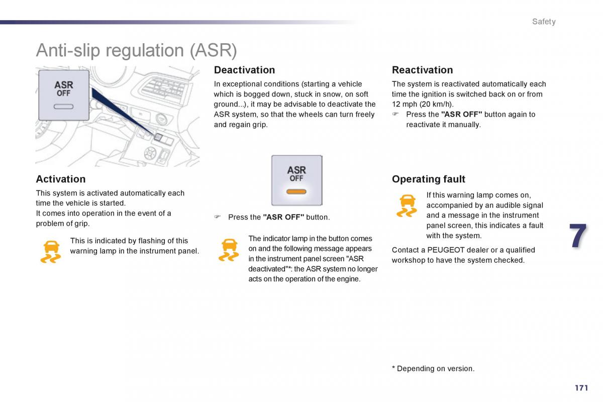 Peugeot 508 owners manual / page 173