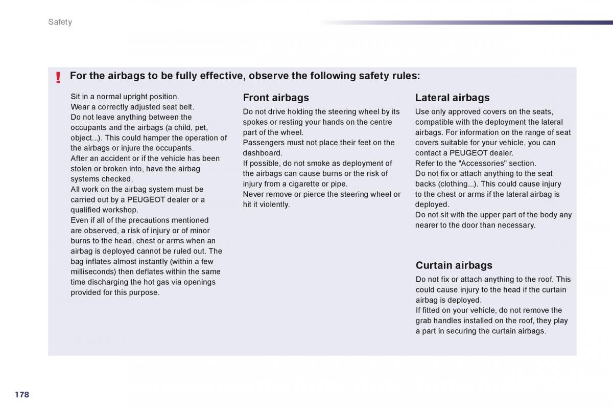 Peugeot 508 owners manual / page 180