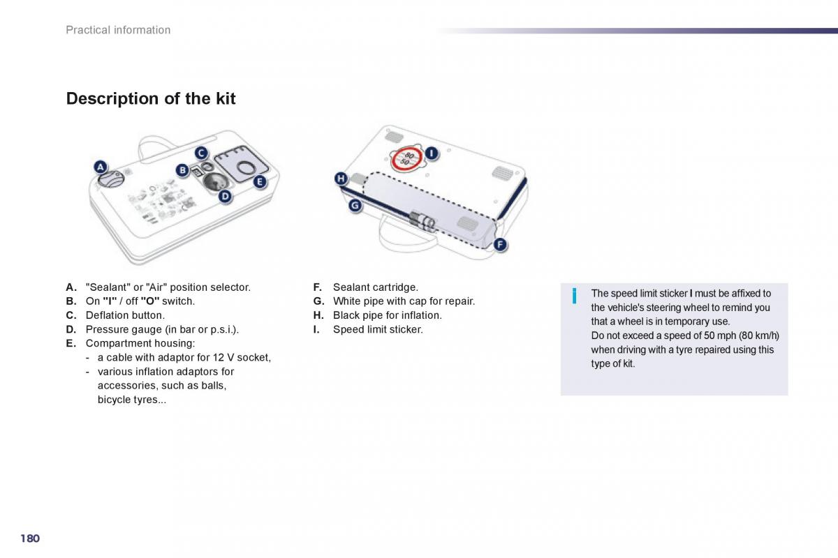 Peugeot 508 owners manual / page 182