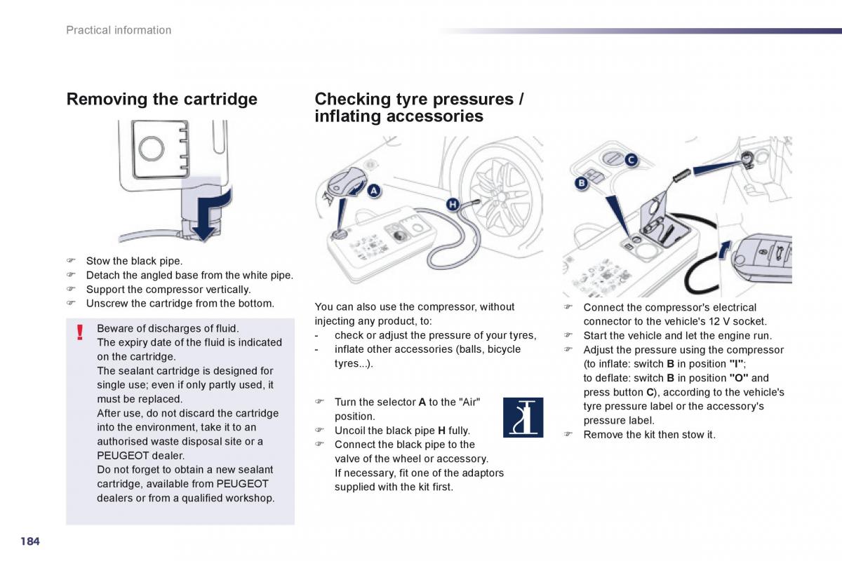 Peugeot 508 owners manual / page 186