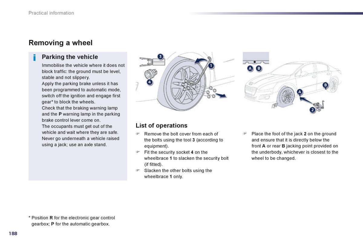 Peugeot 508 owners manual / page 190