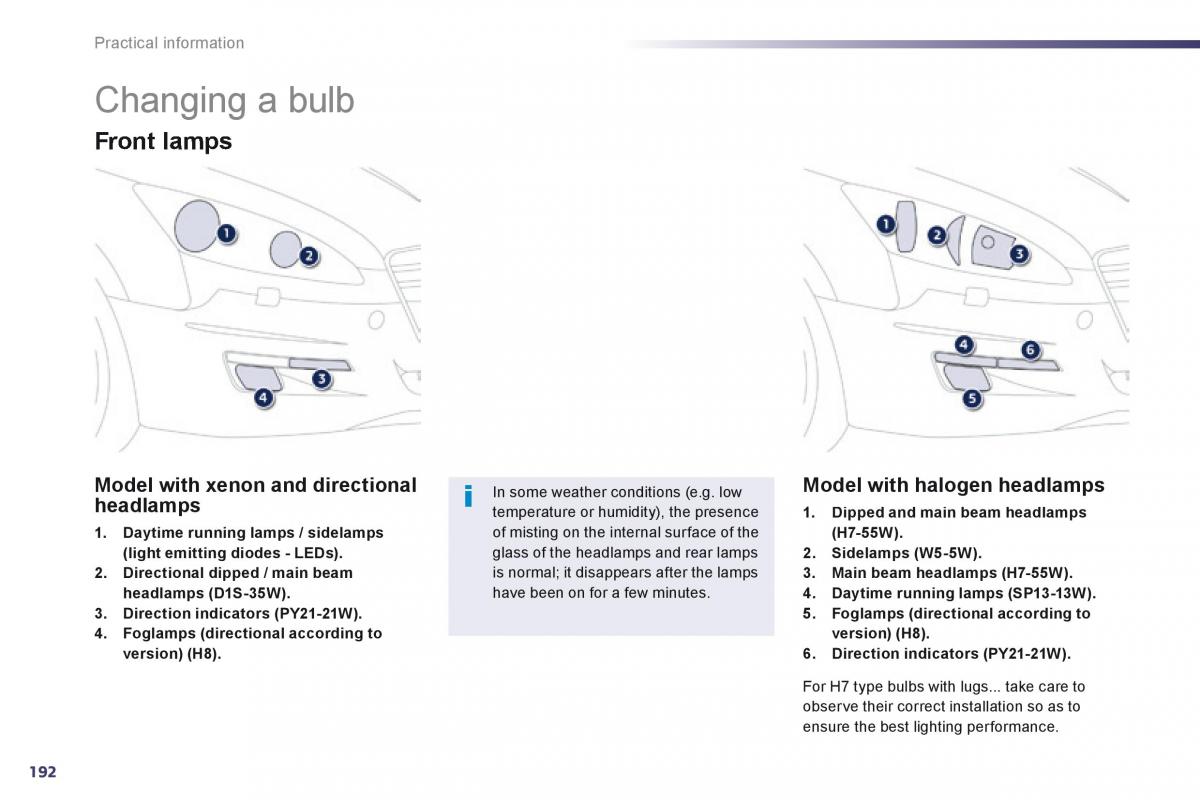 Peugeot 508 owners manual / page 194