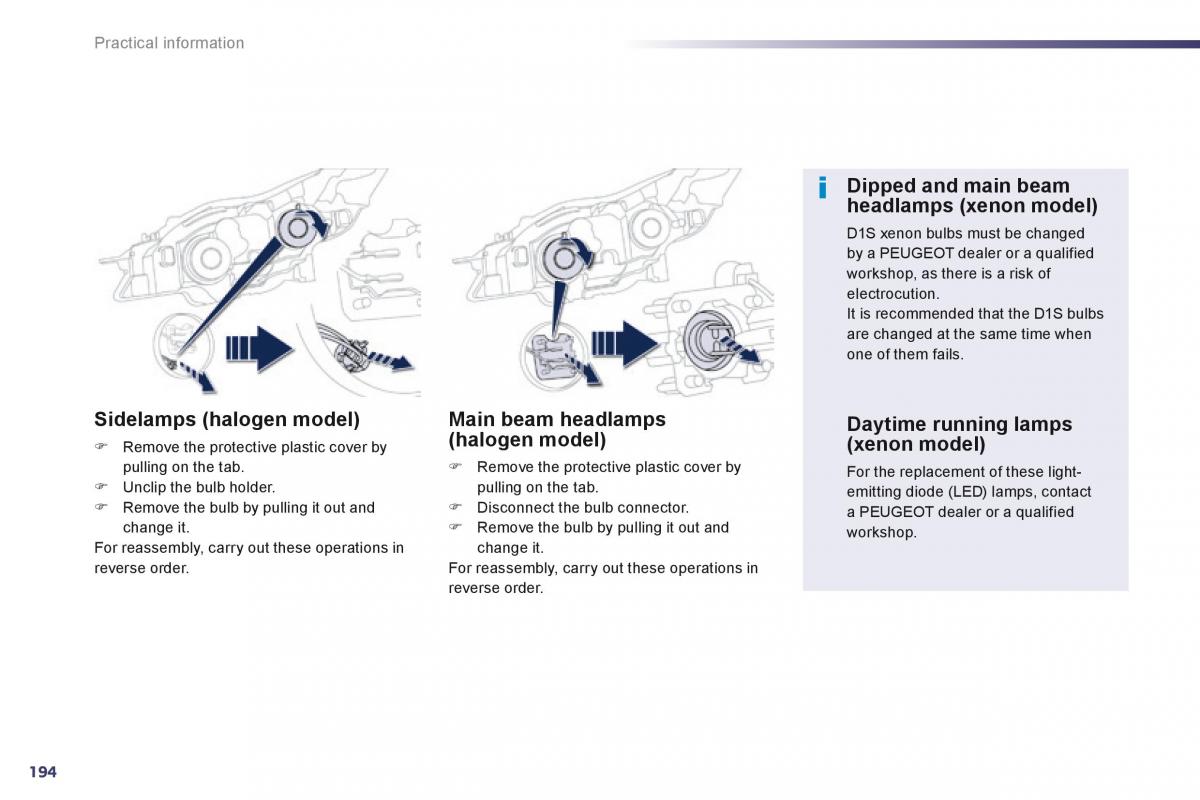 Peugeot 508 owners manual / page 196