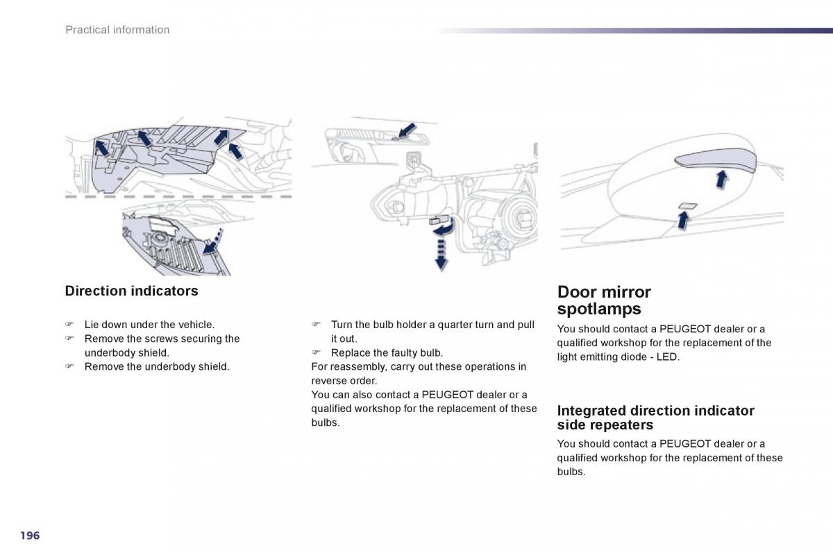 Peugeot 508 owners manual / page 198