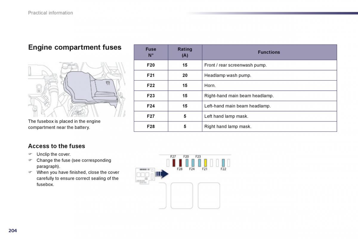 Peugeot 508 owners manual / page 206