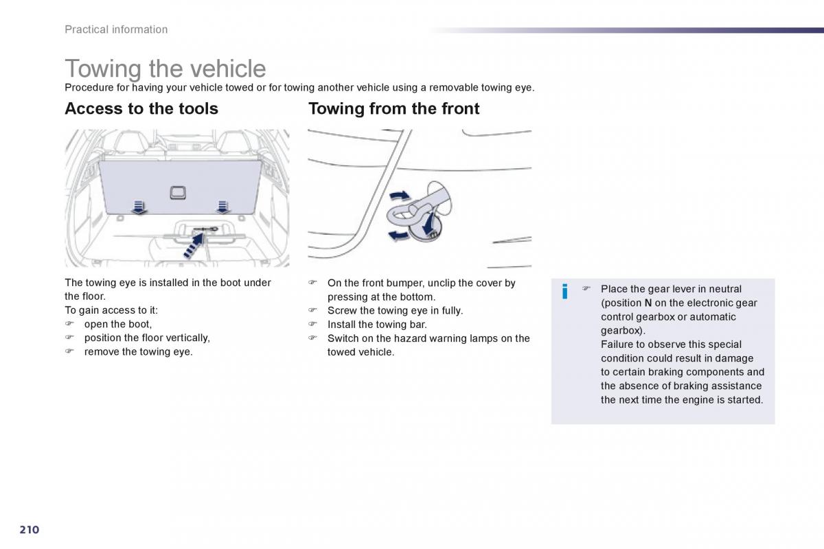 Peugeot 508 owners manual / page 212