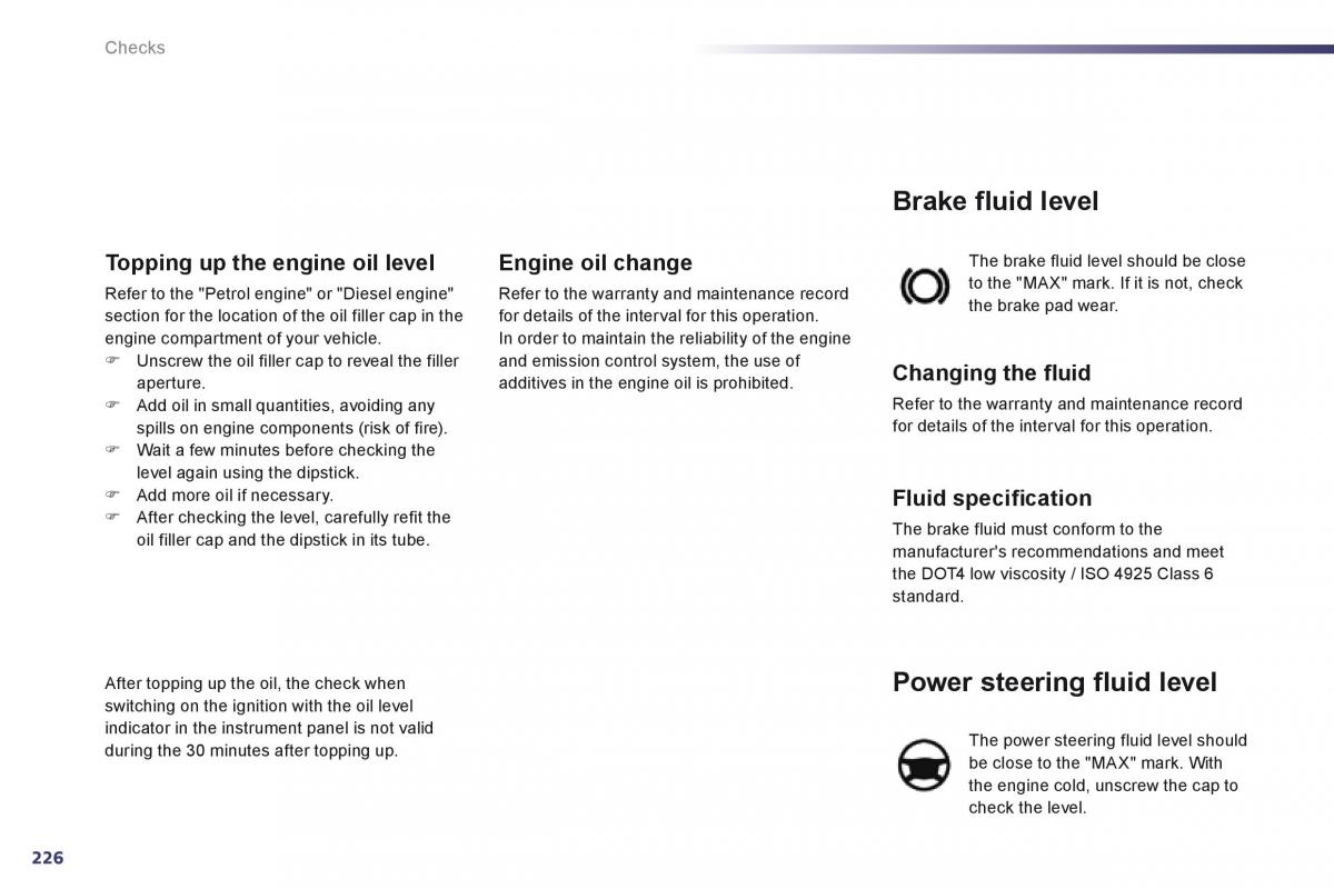 Peugeot 508 owners manual / page 228