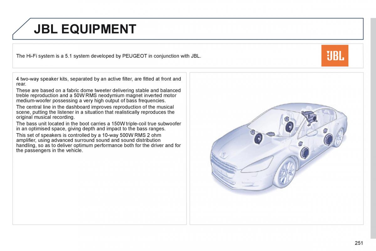 Peugeot 508 owners manual / page 253