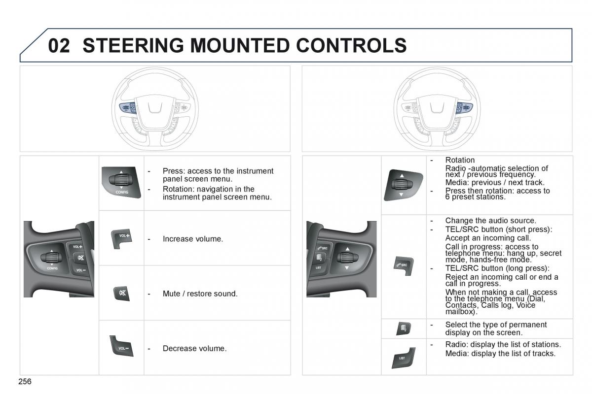 Peugeot 508 owners manual / page 258