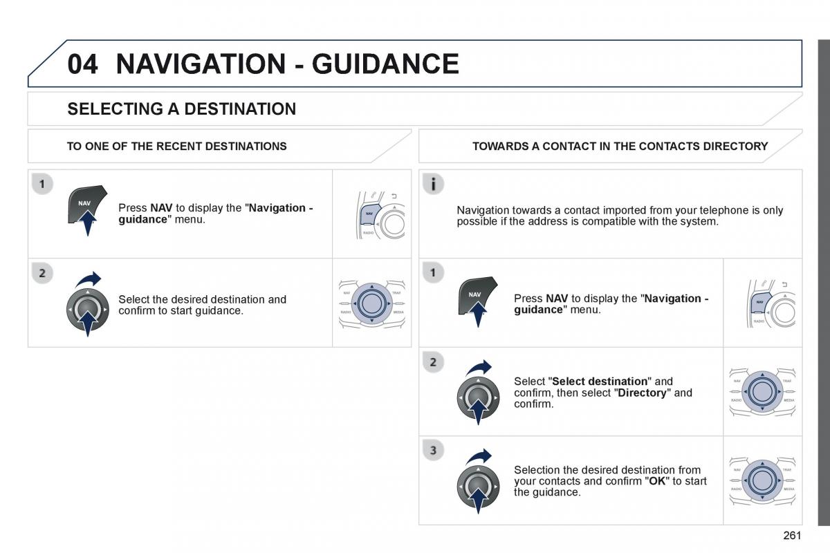 Peugeot 508 owners manual / page 263