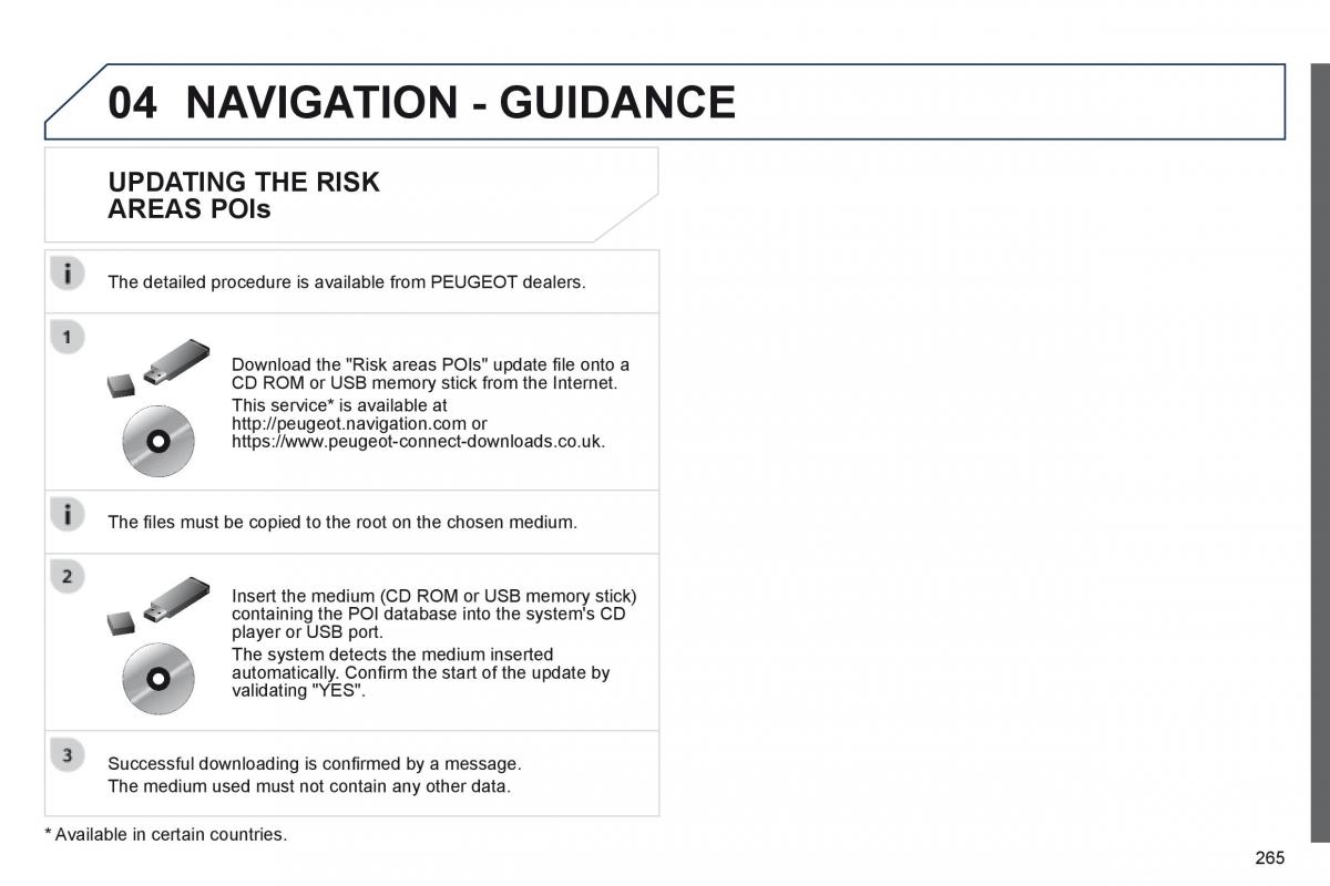 Peugeot 508 owners manual / page 267