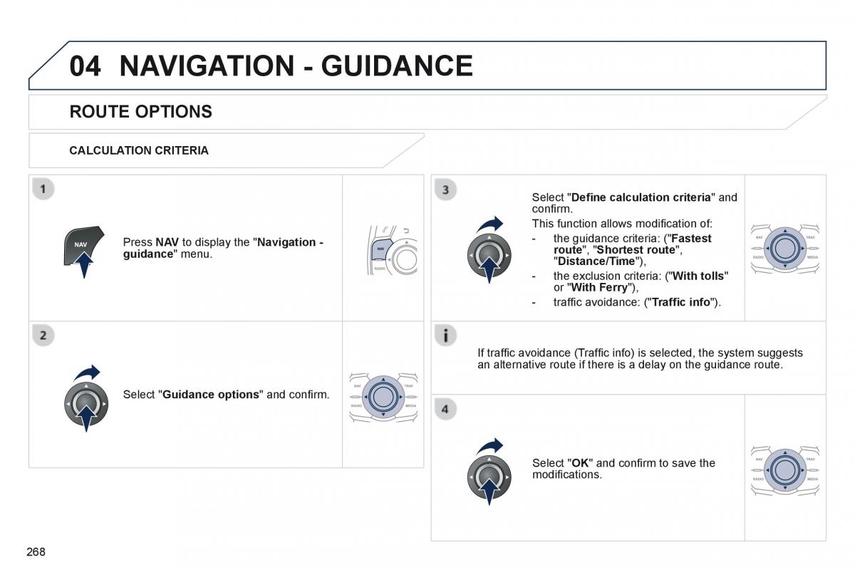 Peugeot 508 owners manual / page 270