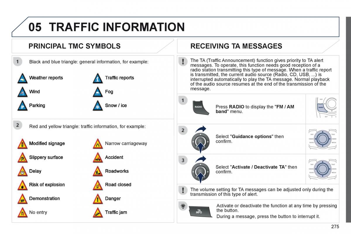 Peugeot 508 owners manual / page 277