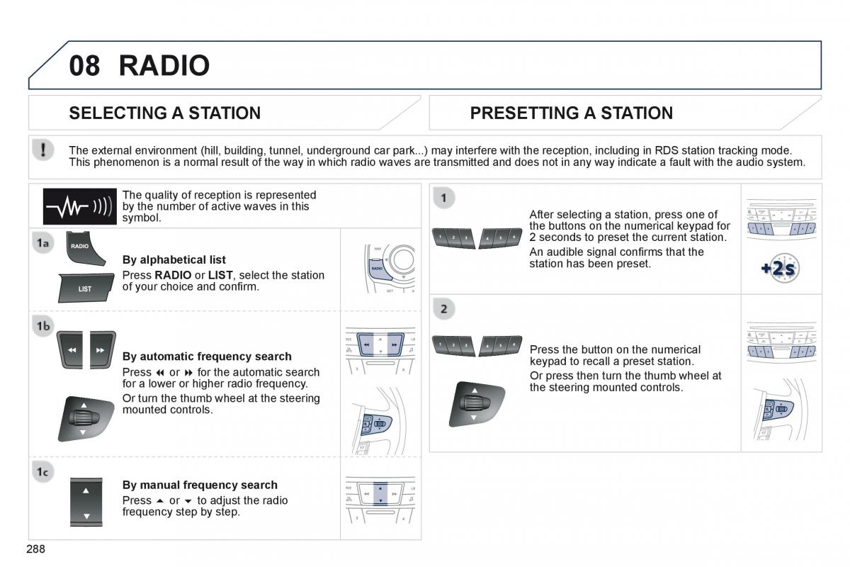 Peugeot 508 owners manual / page 290