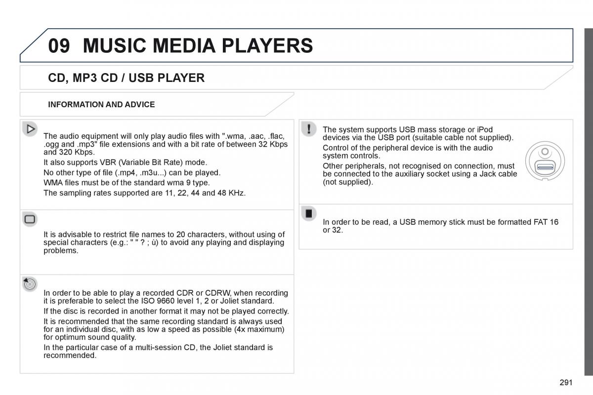 Peugeot 508 owners manual / page 293