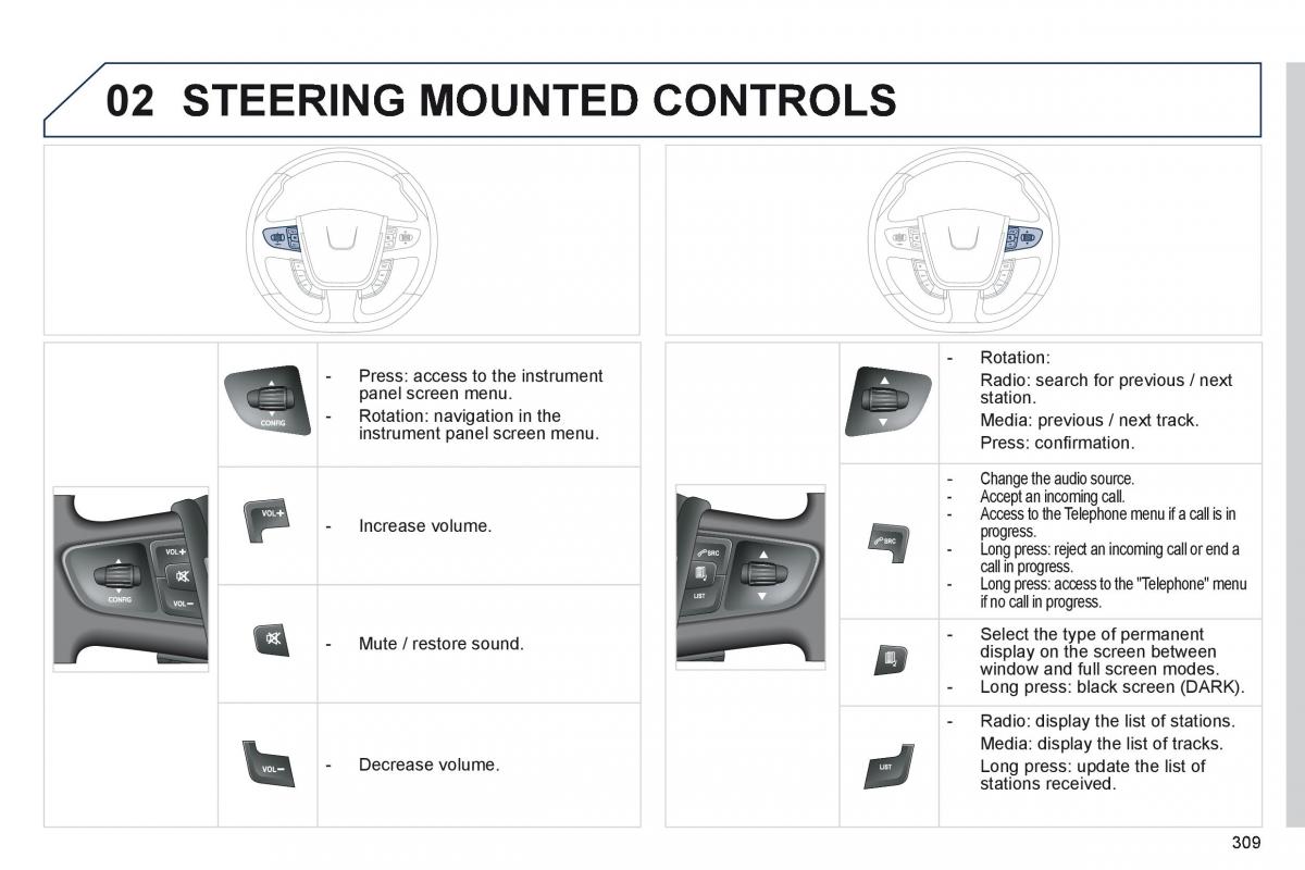 Peugeot 508 owners manual / page 311