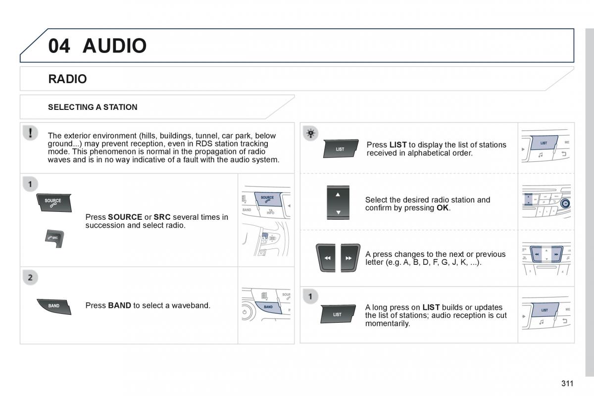 Peugeot 508 owners manual / page 313