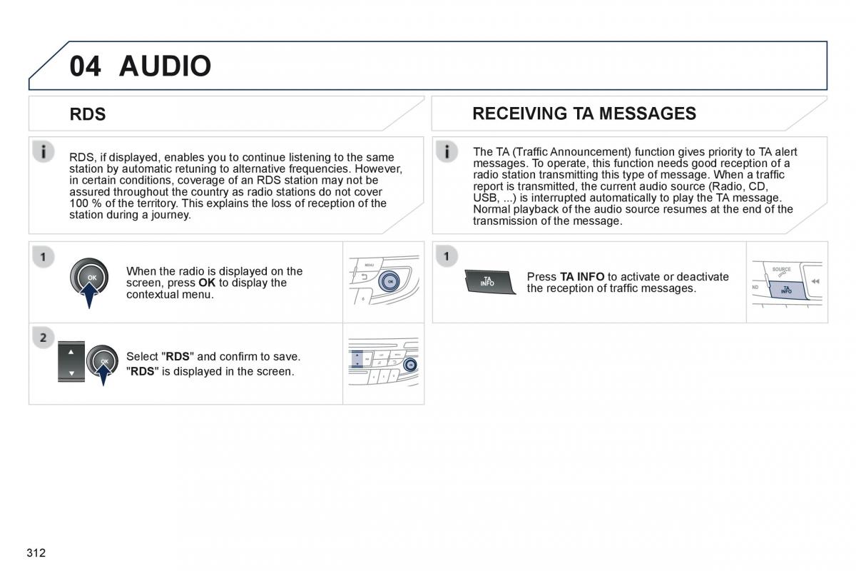 Peugeot 508 owners manual / page 314