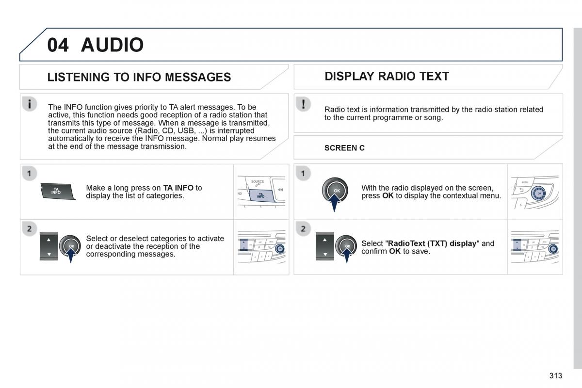 Peugeot 508 owners manual / page 315