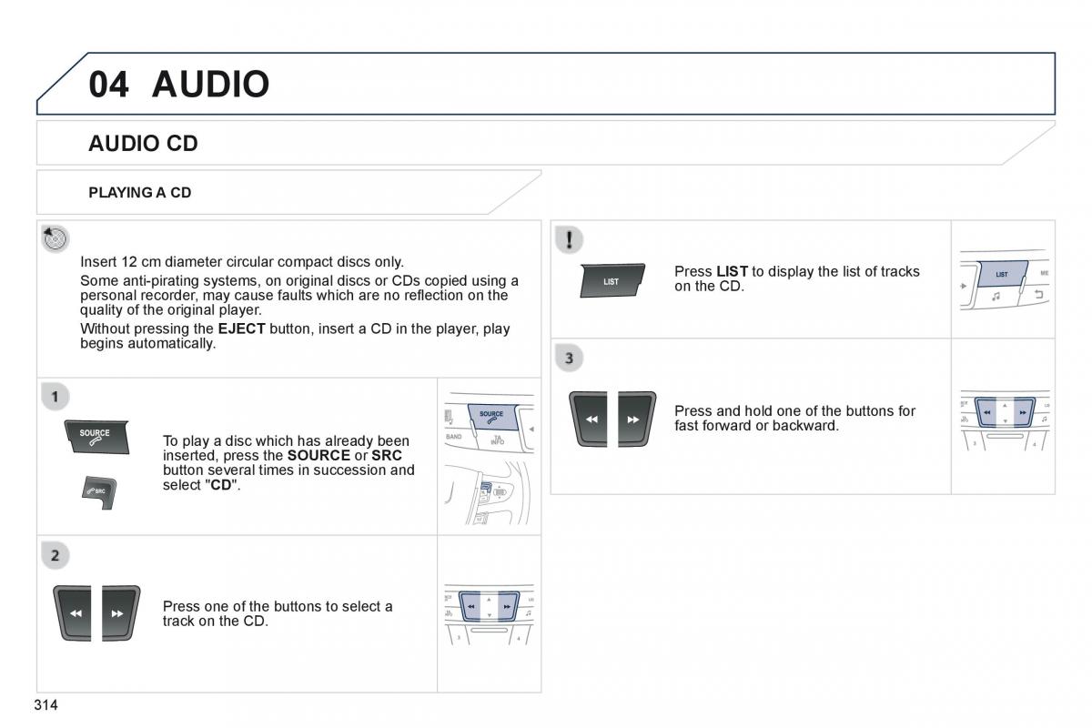 Peugeot 508 owners manual / page 316