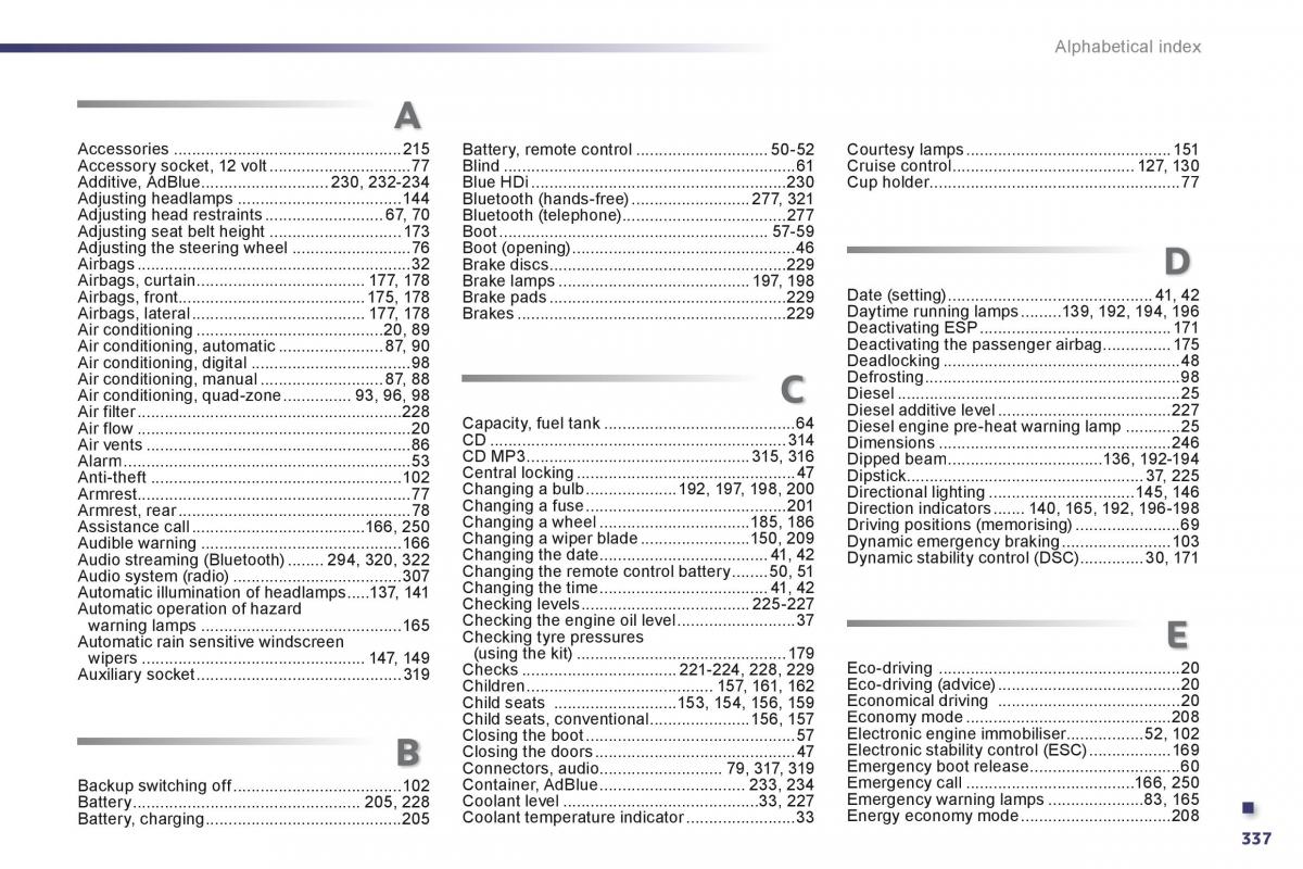 Peugeot 508 owners manual / page 339