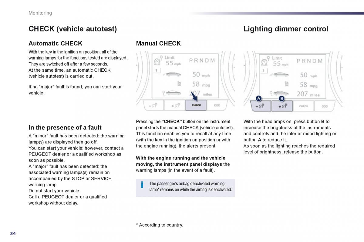 Peugeot 508 owners manual / page 36