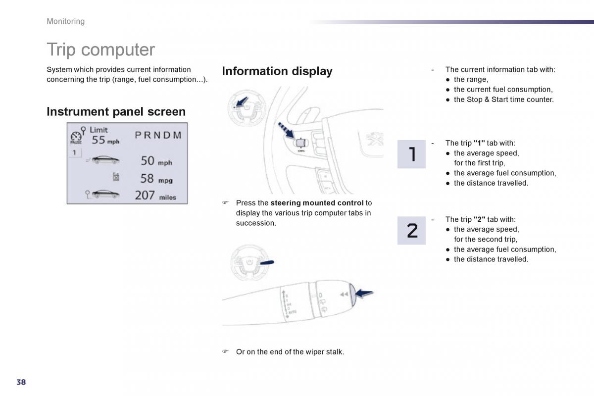 Peugeot 508 owners manual / page 40