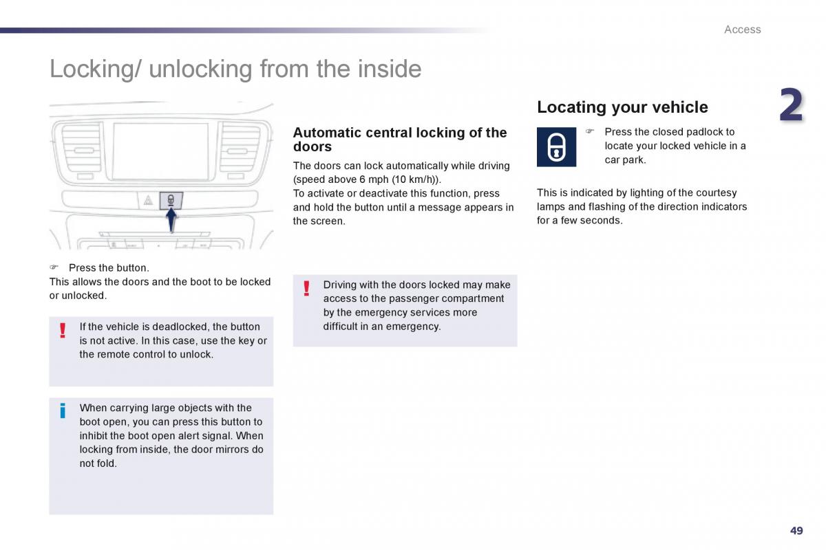 Peugeot 508 owners manual / page 51