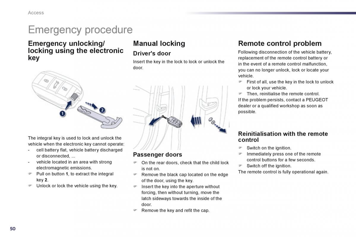 Peugeot 508 owners manual / page 52