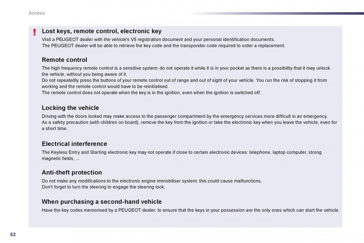 Peugeot 508 owners manual / page 54