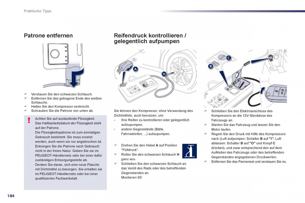 Peugeot 508 Handbuch / page 186