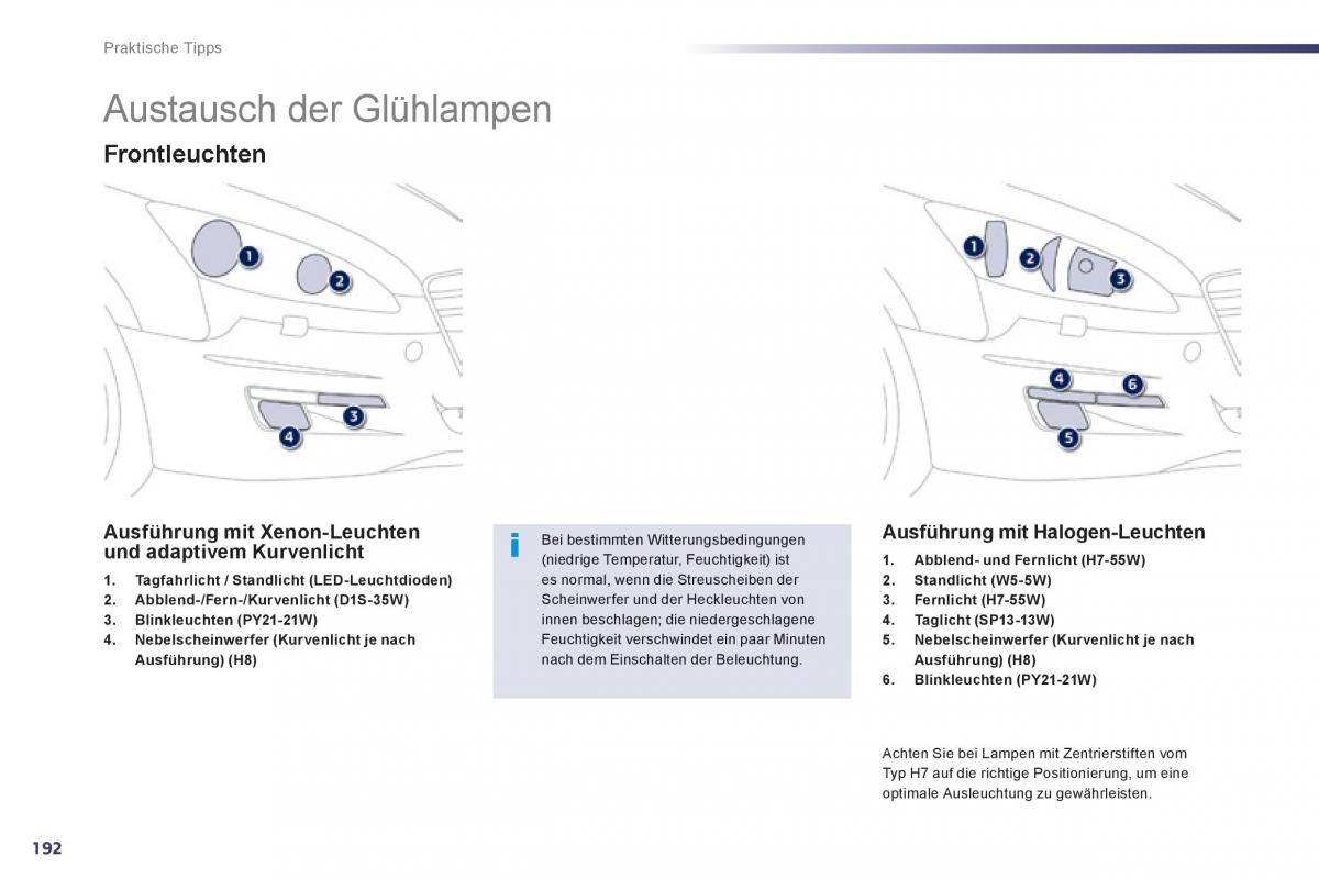 Peugeot 508 Handbuch / page 194